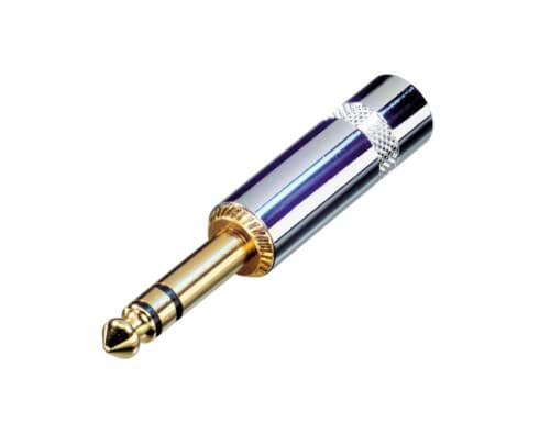 jack 6,3mm steker 3-polig nikkel goud NYS