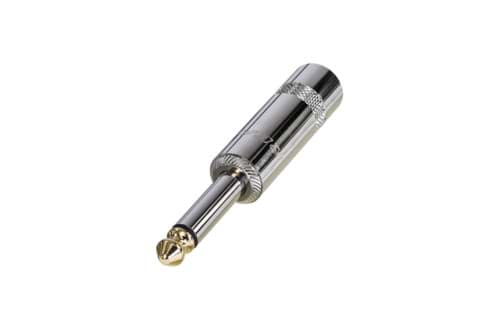jack 6,3mm steker 2-polig nilkel goud NYS