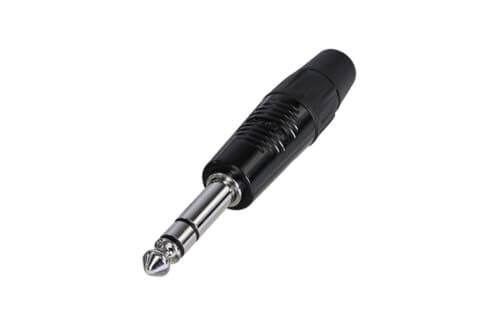 jack 6,3mm steker 3-polig zwart Finger Groove