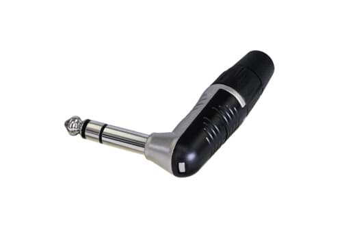 jack 6,3mm steker 3-polig haaks nikkel Finger Groove
