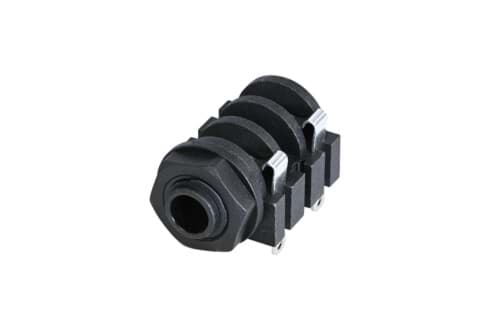 jack 6,3mm chassis 3-polig solder + PVC nut