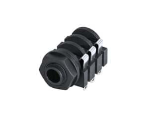 jack 6,3mm chassis 2-polig solder + PVC nut