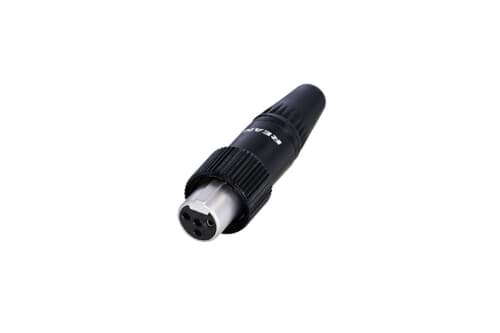 TINY XLR kabeldeel 4p female zwart/goud screw-locking
