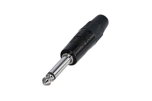 jack 6,3mm steker 2-polig zwart Finger Groove