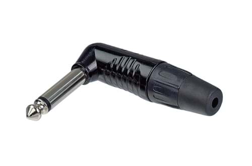 jack 6,3mm steker 2-polig haaks zwart Finger Groove