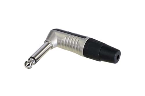 jack 6,3mm steker 2-polig haaks nikkel Finger Groove