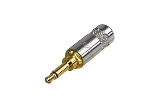jack 3,5mm steker 2-polig nikkel goud