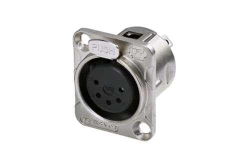 XLR chassis D 5 pin bus nikkel behuizing zilvercontacten REAN