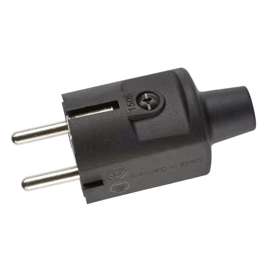 stekker randaarde+busaarde PVC met tule IP20 zwart Compact ABL