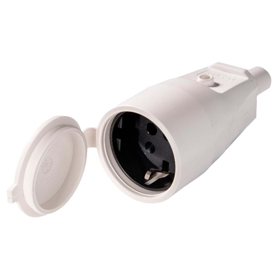 koppeling randaarde PVC met tule klapdeksel wit Kaiser