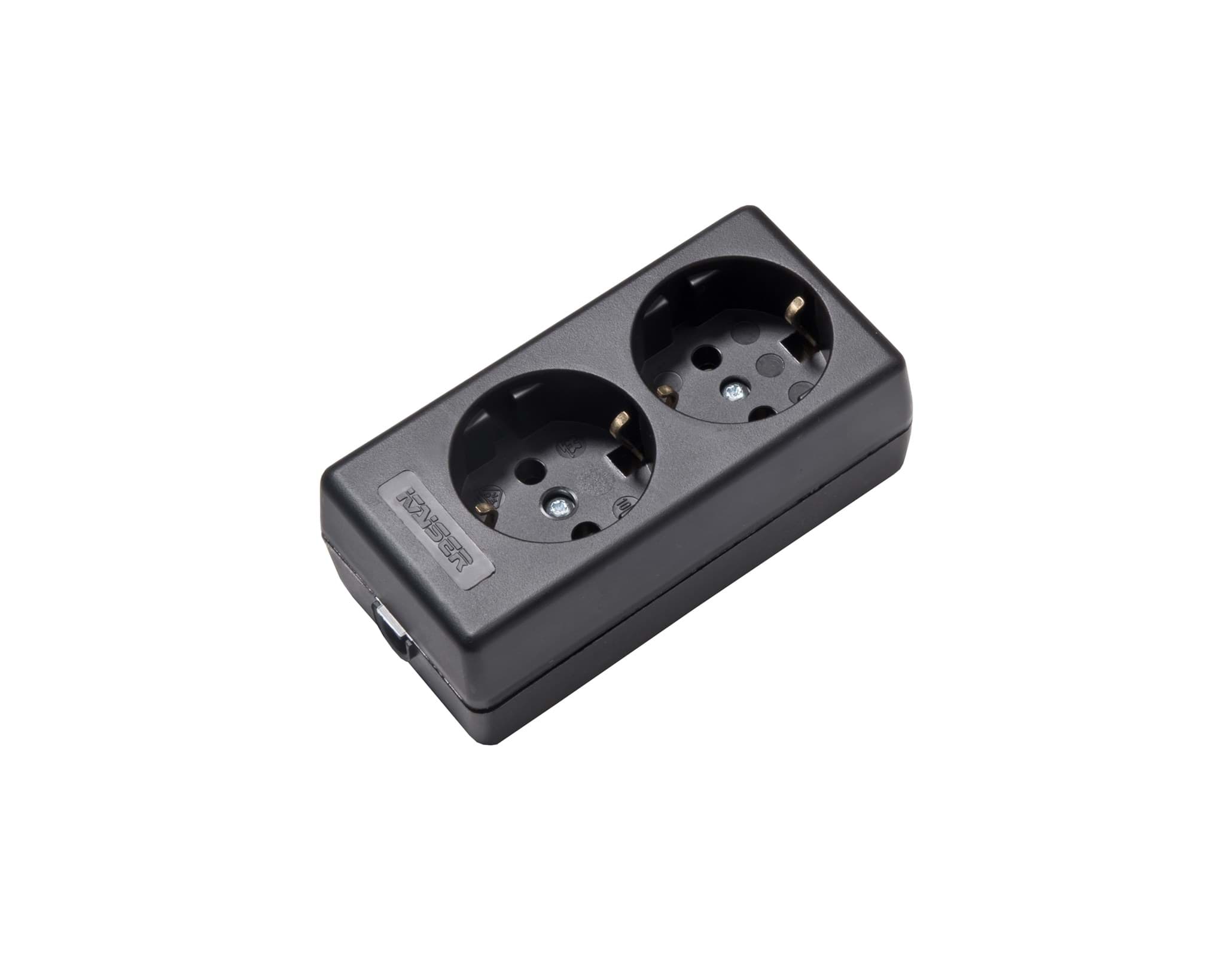 contactdoos randaarde  2v zwart portable