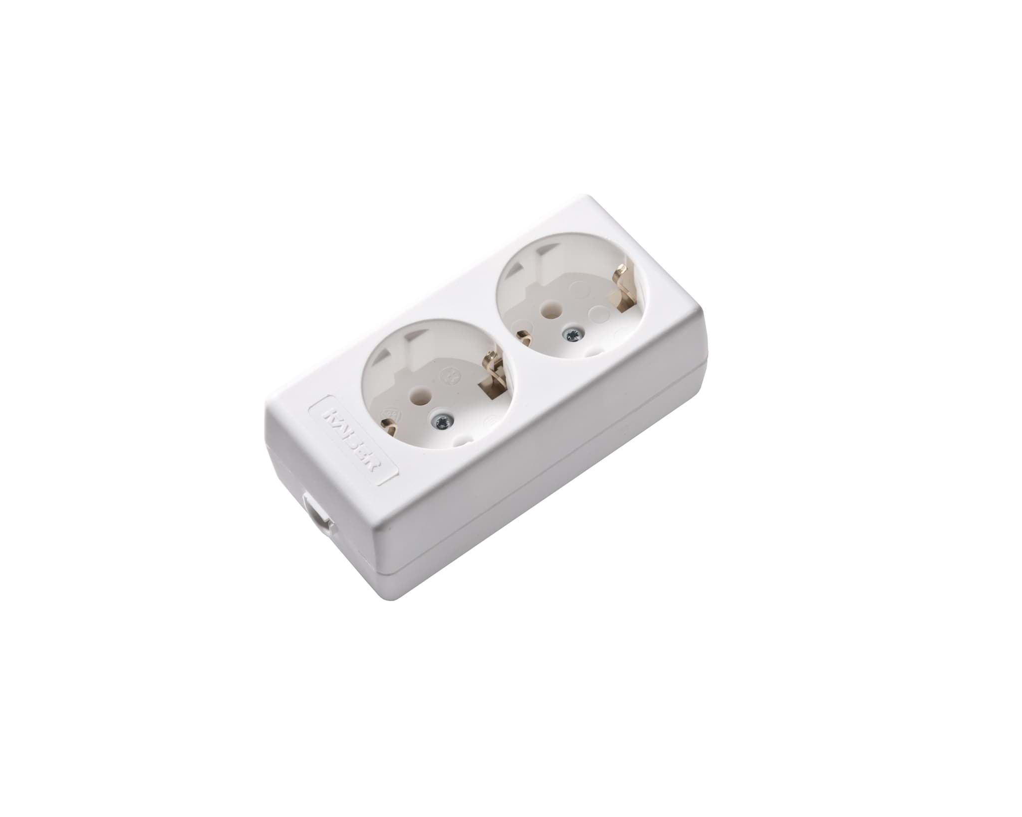 contactdoos randaarde  2v wit portable