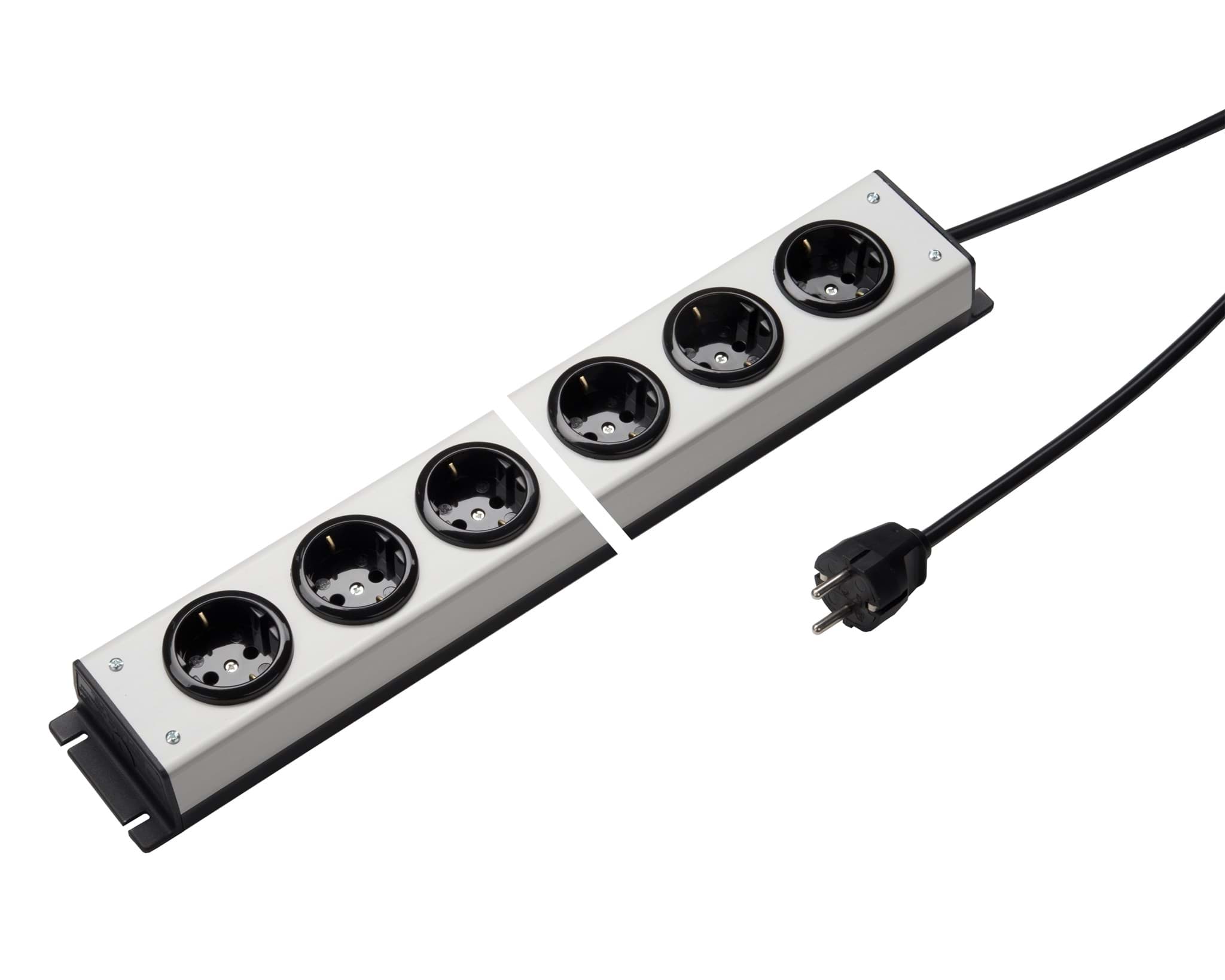 contactdoos randaarde  4v90gr zwart-grijs 1,5m stekker-recht RA