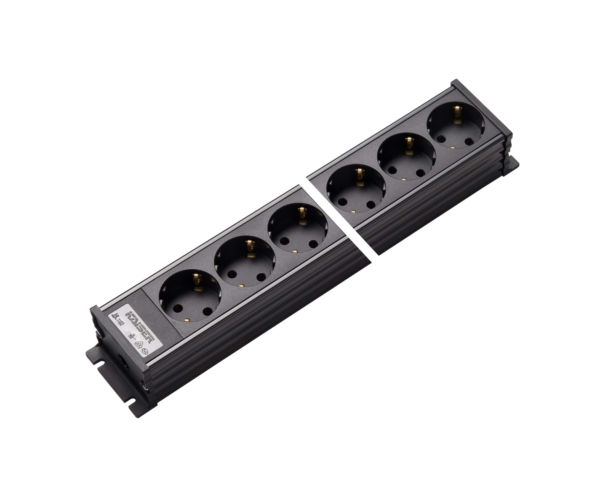 contactdoos randaarde  2v45gr zwart 1102