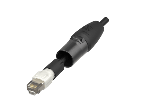 etherCON kabeldeel zwart TOP IP65 Retractable excl. RJ45 connector