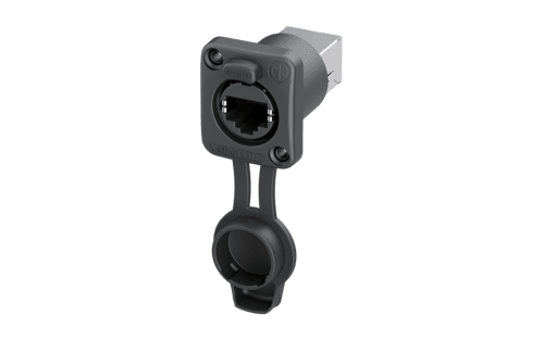 etherCON cat5e chassis-D RJ45-recht met afdekkap TOP IP65/IP67airtight