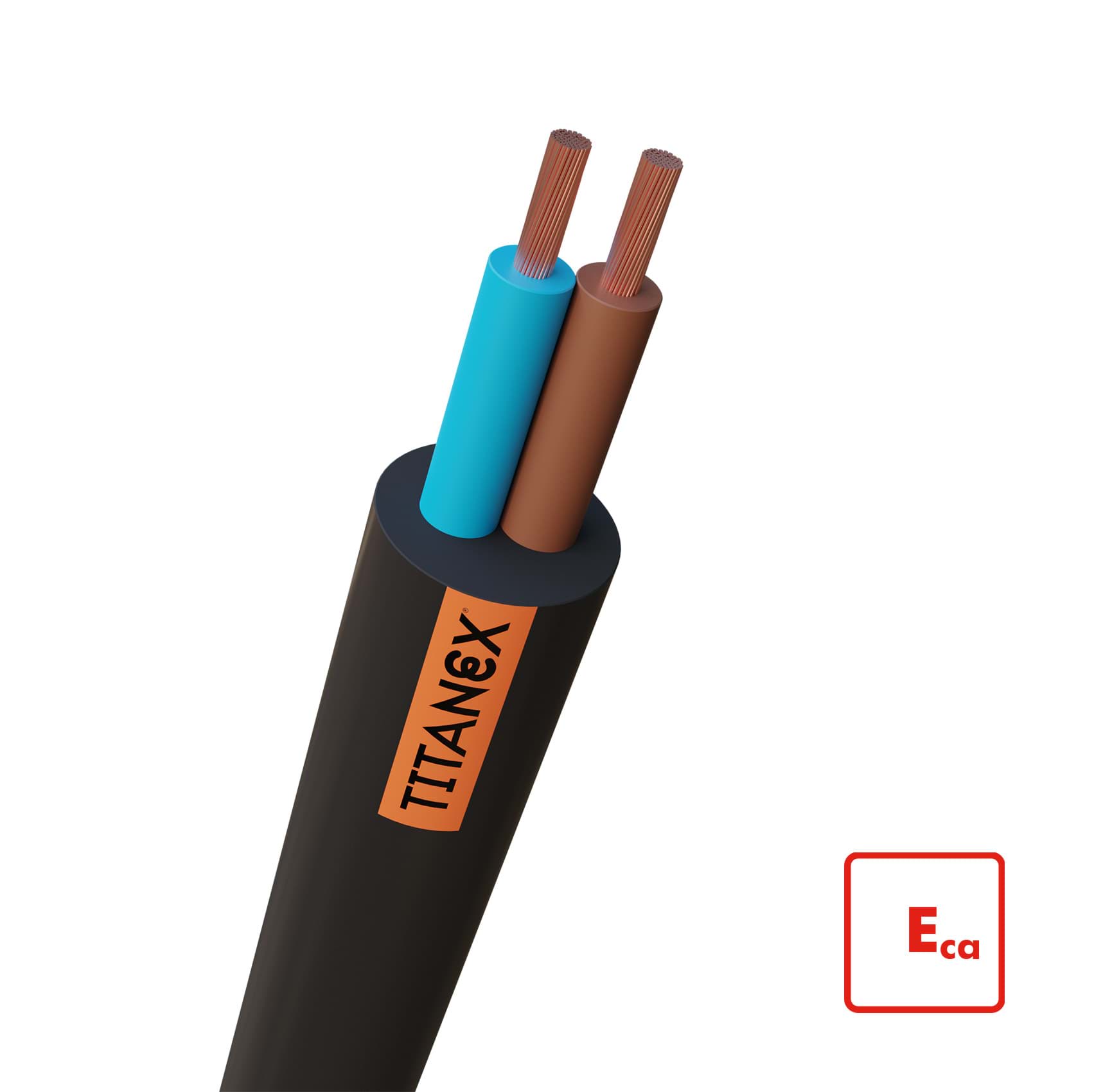 neopreenkabel TITANEX 90grC H07RN-F  2x  1.0mm2 Eca