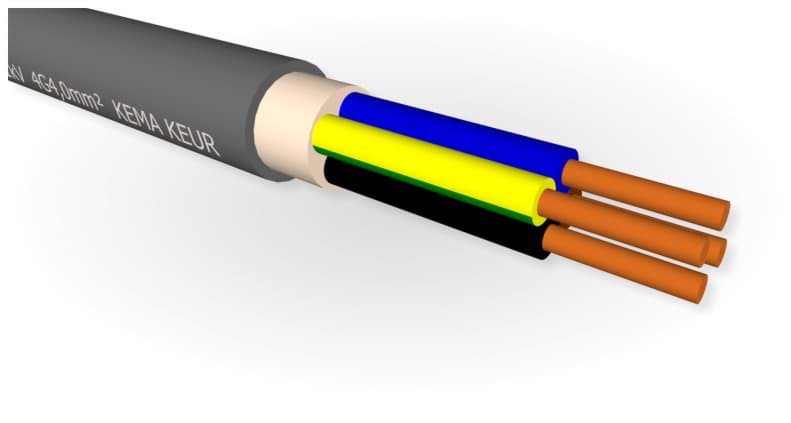 installatiekabel YMvK  5G6mm2 Dca-s2 grijs