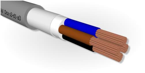 installatiegrondkabel VO-YMvKas  2x 1.5+1.5mm2 Dca-s2 grijs