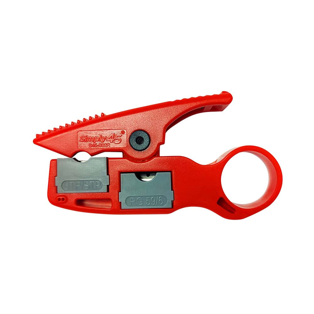 Stripper & knipper MULTI Coax+CAT5E/6/6A/7A UTP/STP rood Simply45