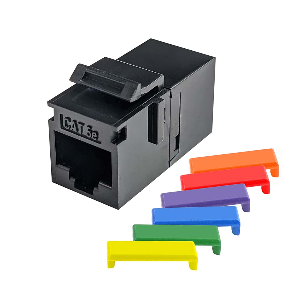 keystone RJ45/RJ45 CAT5E UTP zwart S45