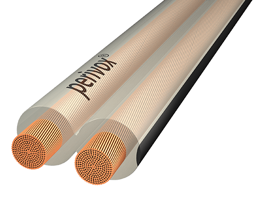 Luidsprekerkabel PLAT 2x2,5mm2(0,15)OFC transparant/transparant-zwart