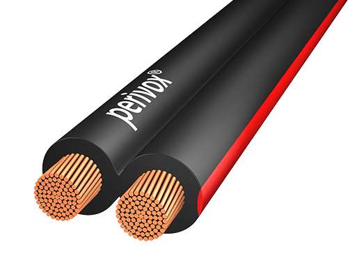 Luidsprekerkabel PLAT 2x1,5mm2(0,20) zwart/zwart-rood