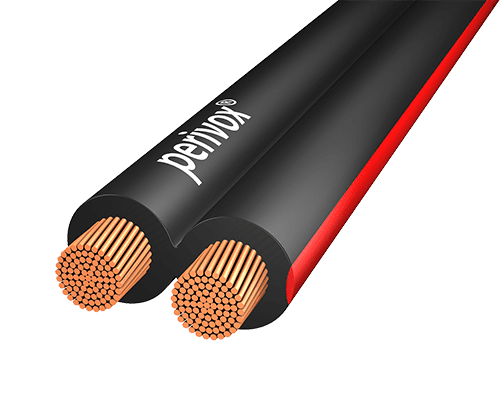Luidsprekerkabel PLAT 2x2,5mm2(0,20) zwart/zwart-rood