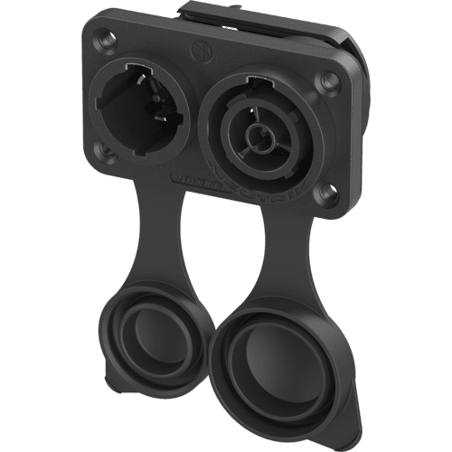 powerCON TRUE1 paneelmontage+kap 2p+PE COMBI pen + bus IP65/IP66/IP67