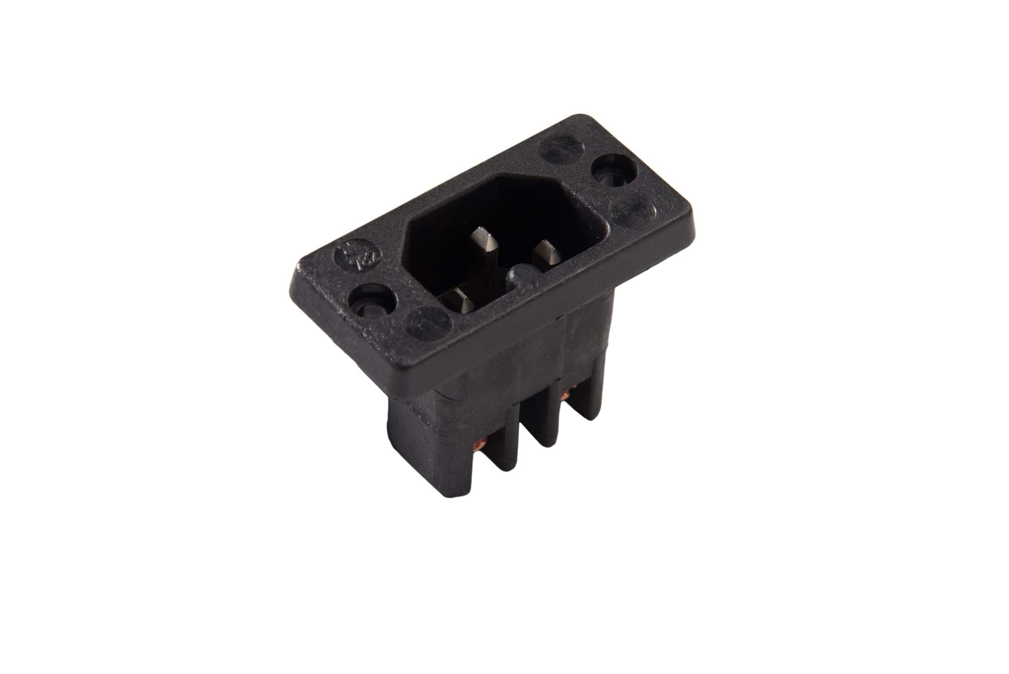 IEC C16 10A 120gr inbouw pen schroef zwart Kaiser