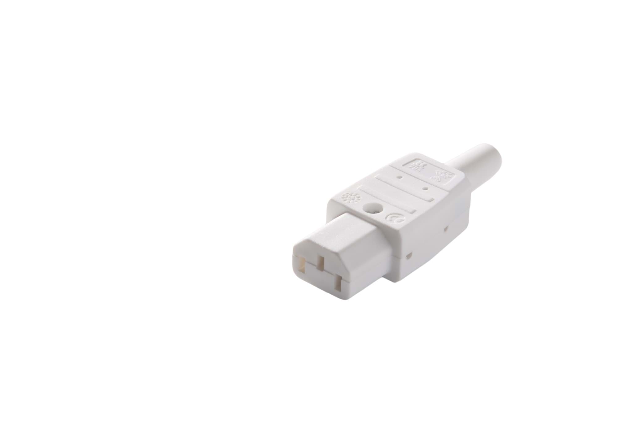 IEC C13 10A connector bus recht wit Kaiser