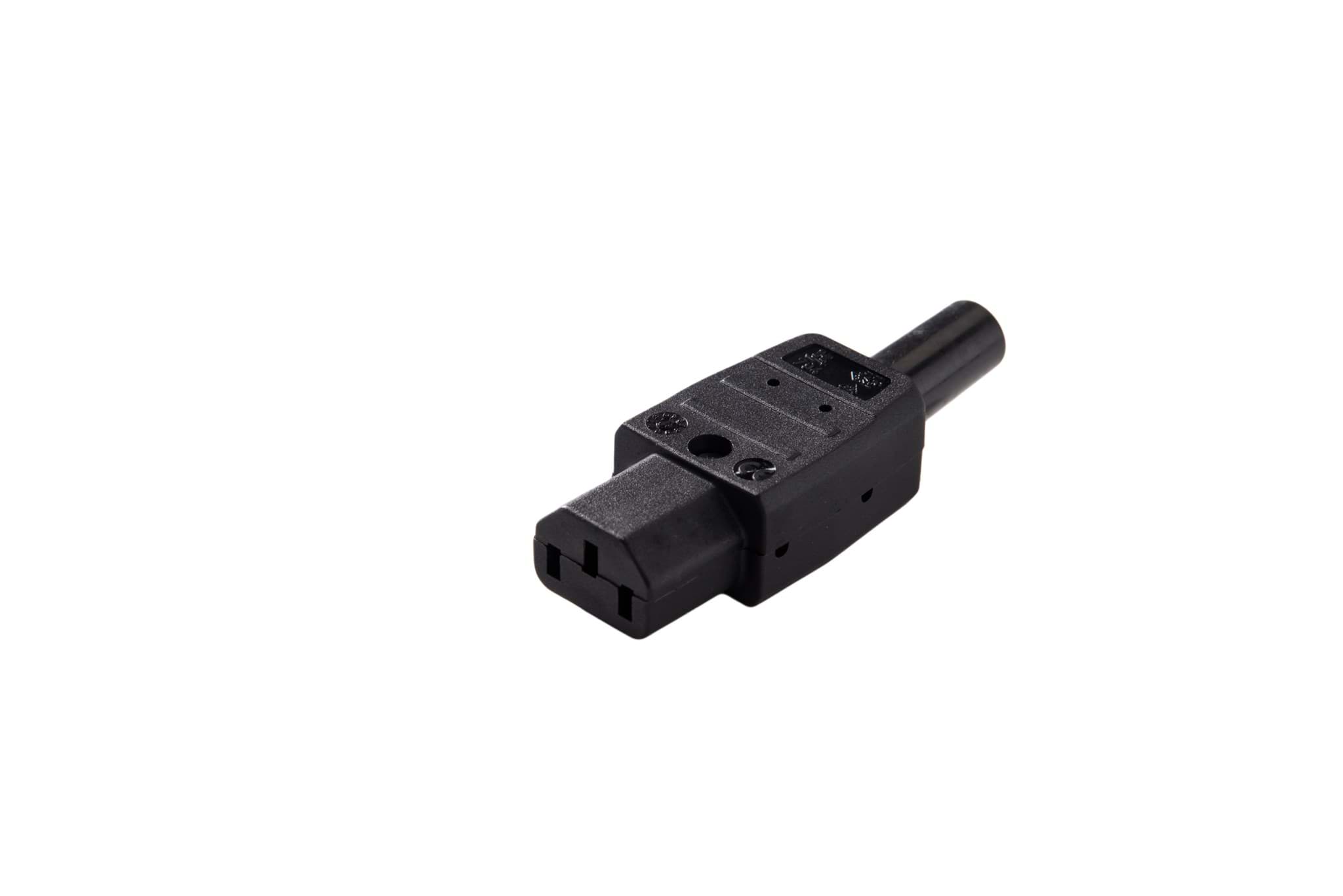 IEC C13 10A connector bus recht zwart Kaiser