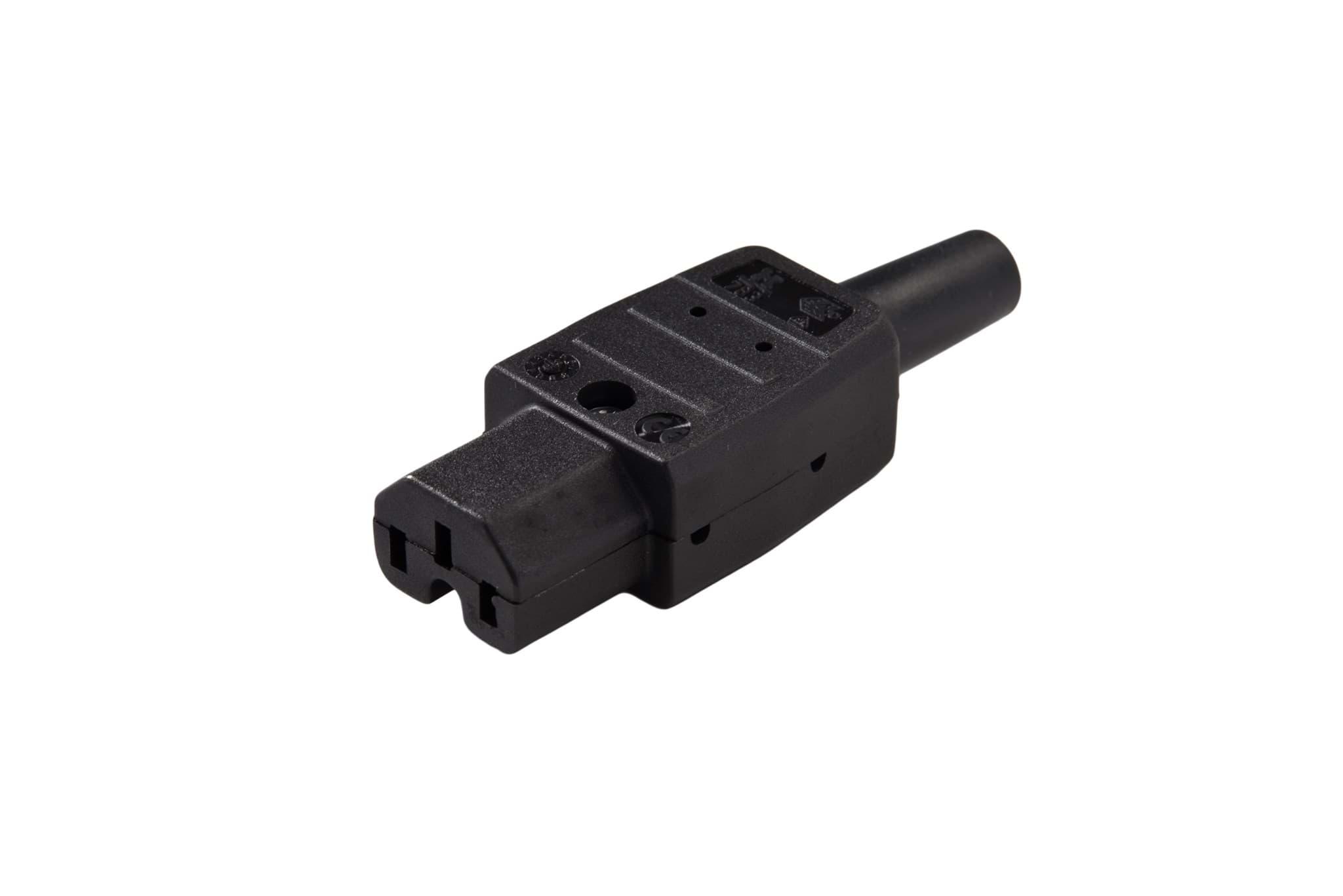 IEC C15 10A 120gr connector bus recht zwart Kaiser