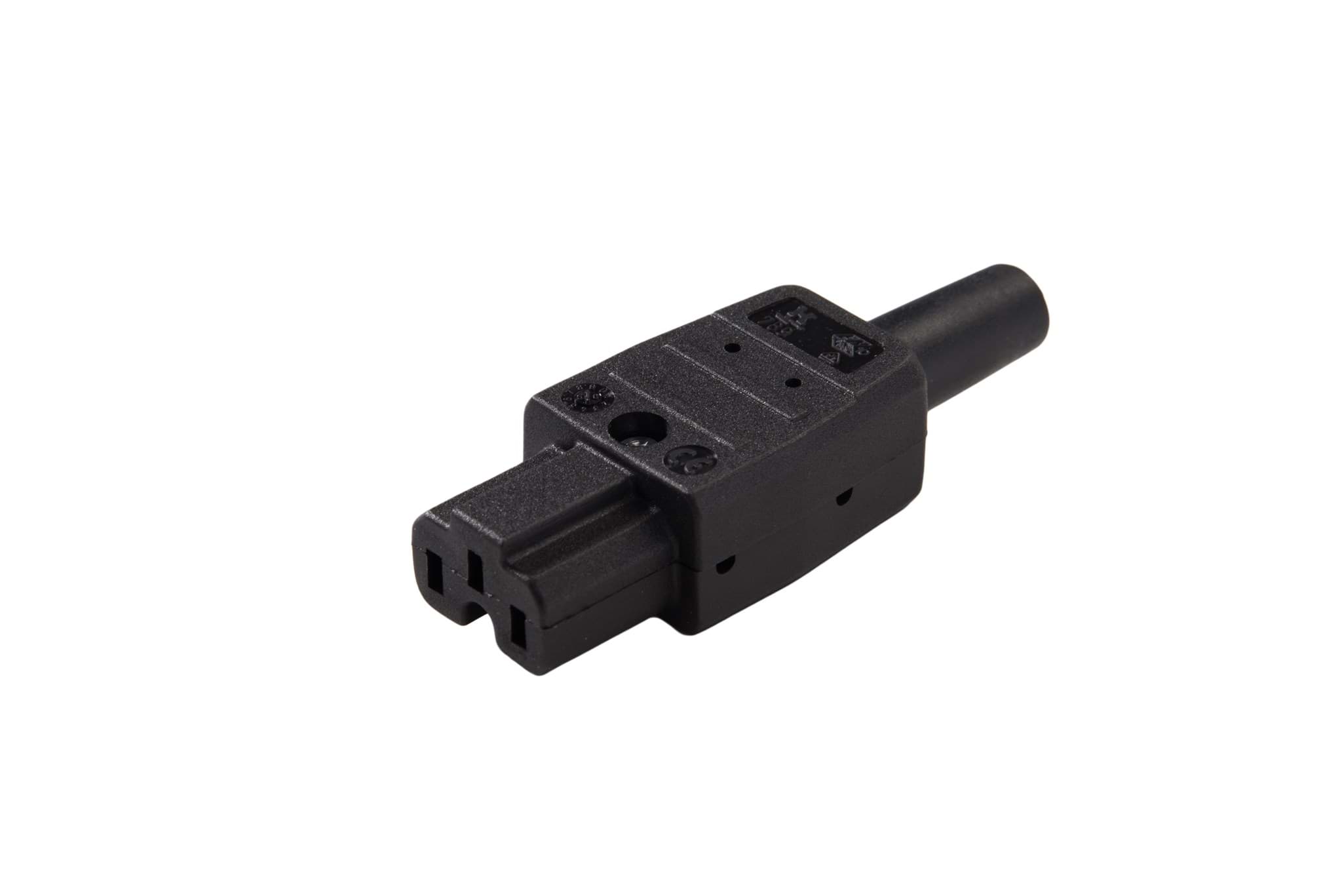 IEC C15A 10A 155gr connector bus recht zwart Kaiser