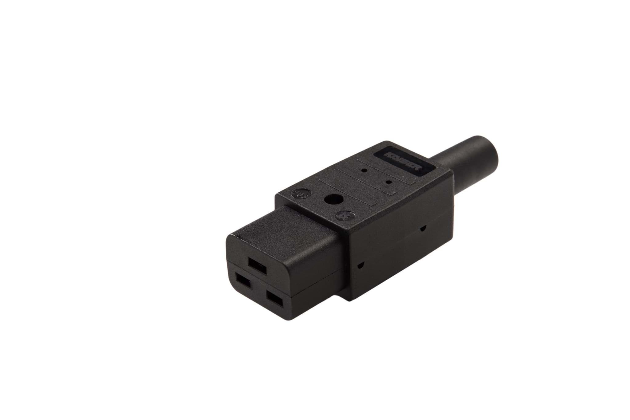 IEC C19 16A connector bus recht zwart Kaiser