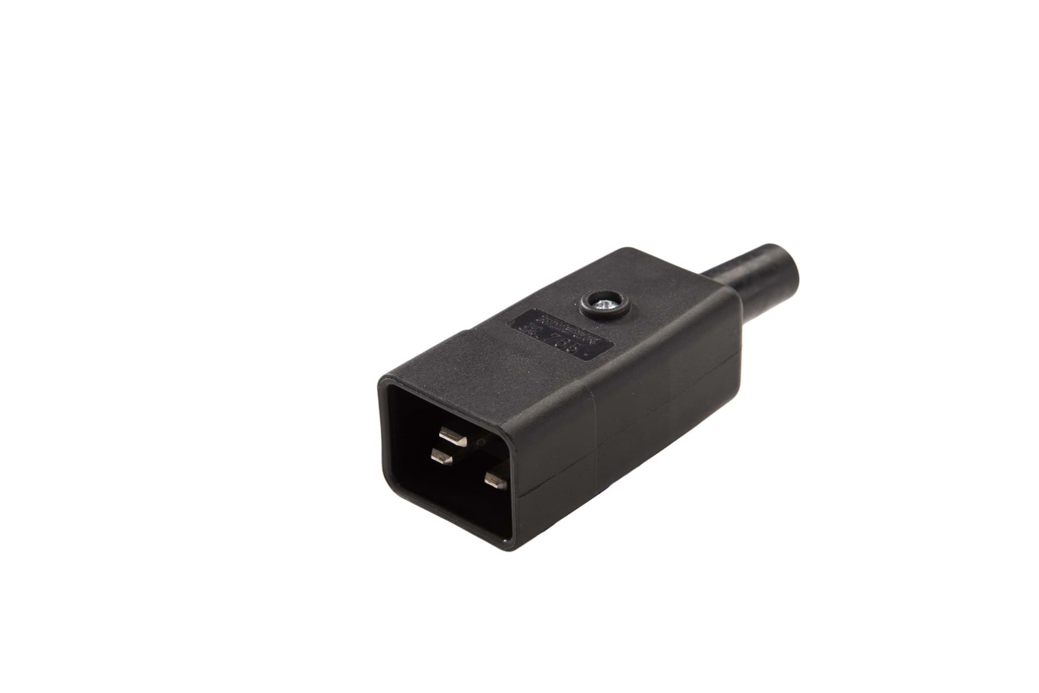 IEC C20 16A connector pen recht zwart Kaiser
