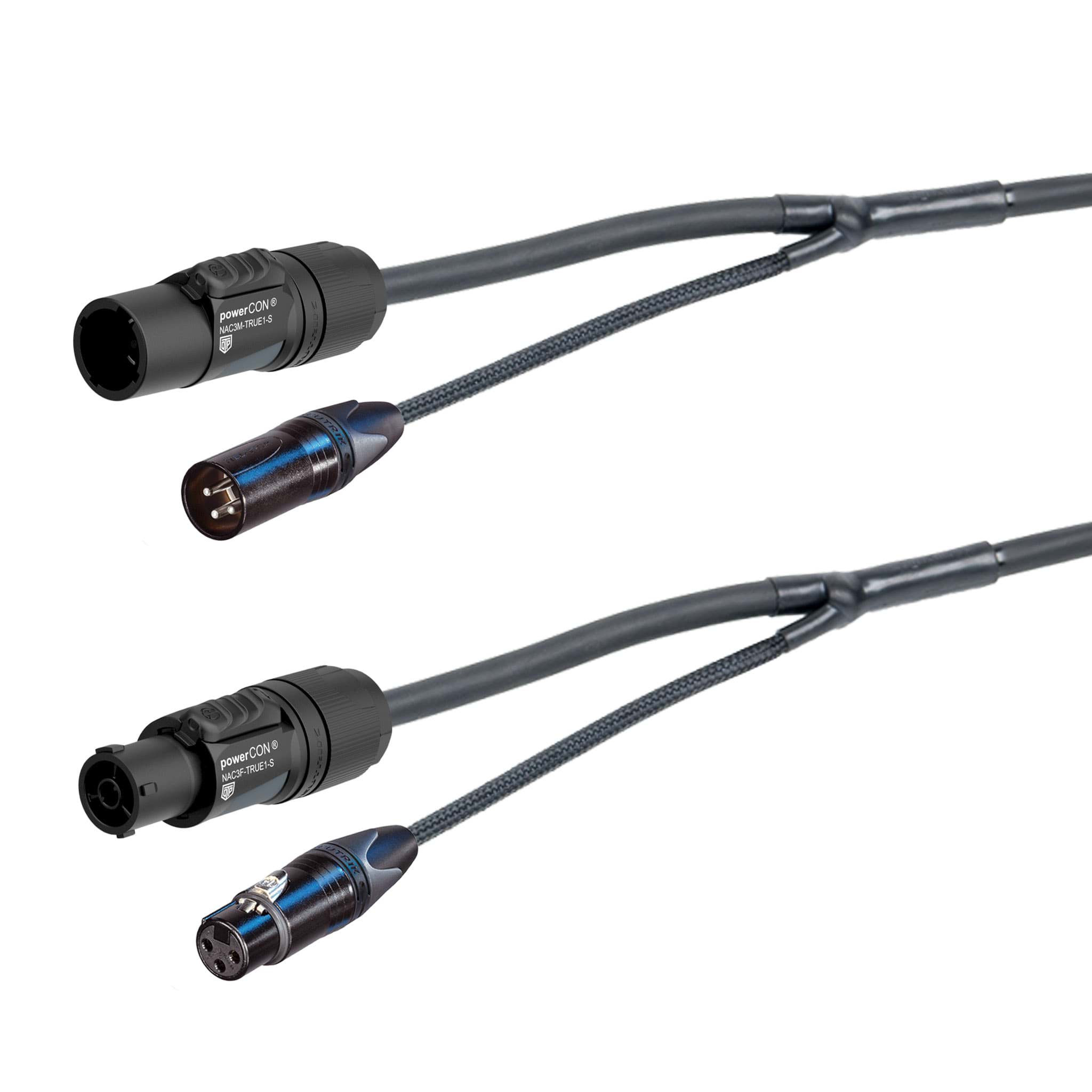 combi Power+DMX 1,5mm2 powerCON TRUE1 + XLR3 zwart  2,5m d10mm