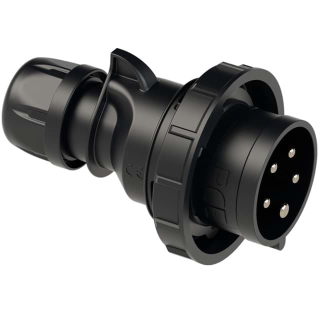 CEE steker 5p  32A 400V 6h zwart IP67 PCE