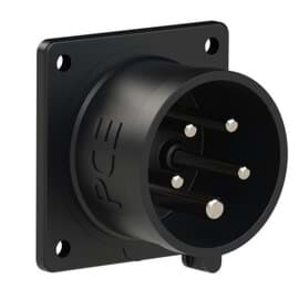 CEE toestel-inbouw 5p  16A 400V 6h zwart 70x70mm IP44 PCE
