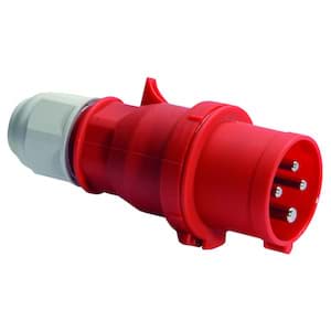 CEE steker 4p  32A 400V 6h rood IP44 Bals QuickConnect
