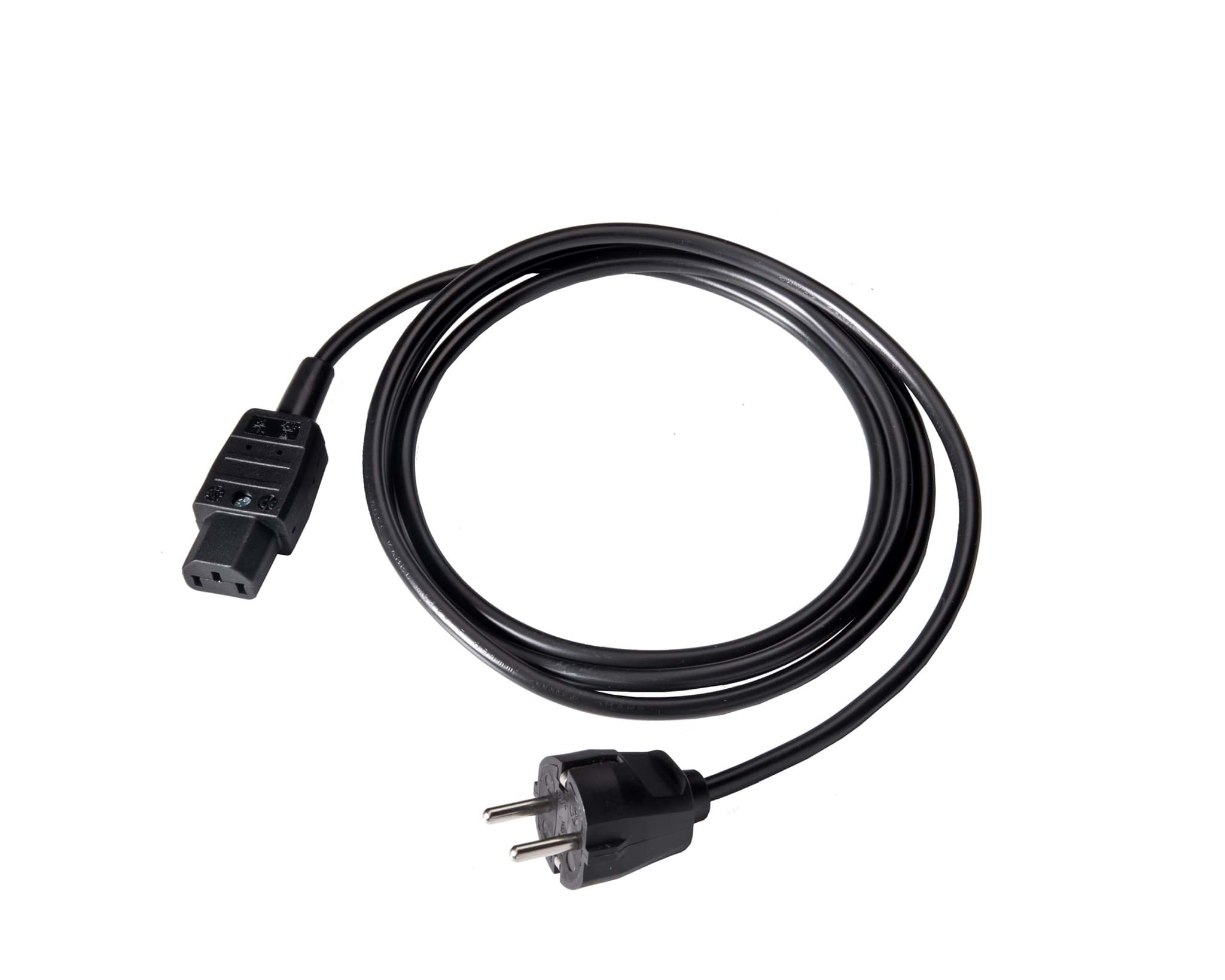 aansluitkabel PVC 3G1,0mm2 zwart Schuko ra recht> C13 3,0m