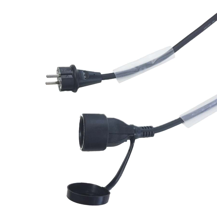 verlengkabel H07RNF 1,5mm2 Schuko 2p+ra/bus  2,5m aangespoten