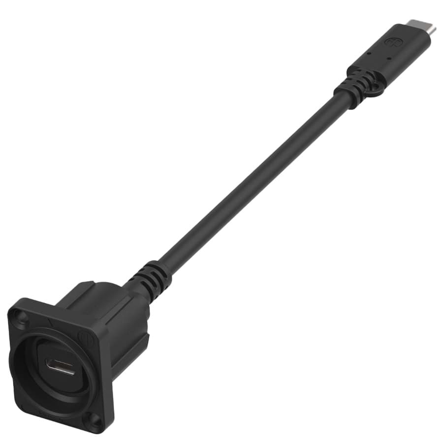 USB-C chassisdeel -D- incl. 25cm kabel +USB-C 5G