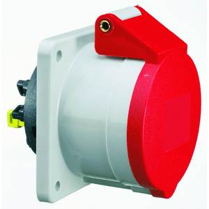CEE wcd-inbouwRecht 4p  32A 400V 6h rood 75x75mm IP44 Bals QuickConnec