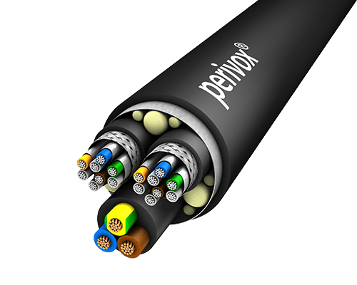 Combikabel CAT+POWER (2xCAT7 + [3G1,5mm2]Y) PVC zwart