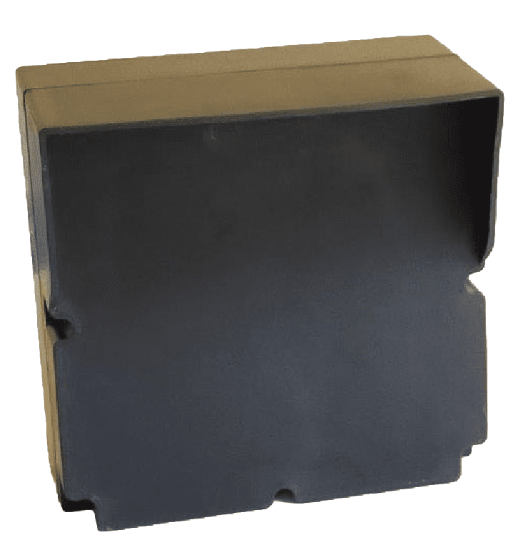 rubber wandkast 370x370x155/215mm + beschermrand IP54