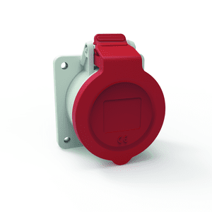 CEE wcd-inbouwRecht 5p  16A 400V 6h rood 75x75mm IP44 Bals QuickConnec