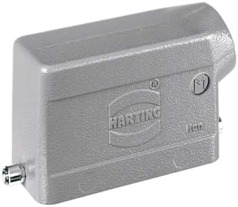 Han 16B-1LOCK kabelhuis laag zij-invoer M25 grijs