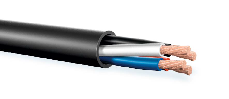 Luidsprekerkabel  4x4,0mm2 PUR-ROBUST-FRNC zwart